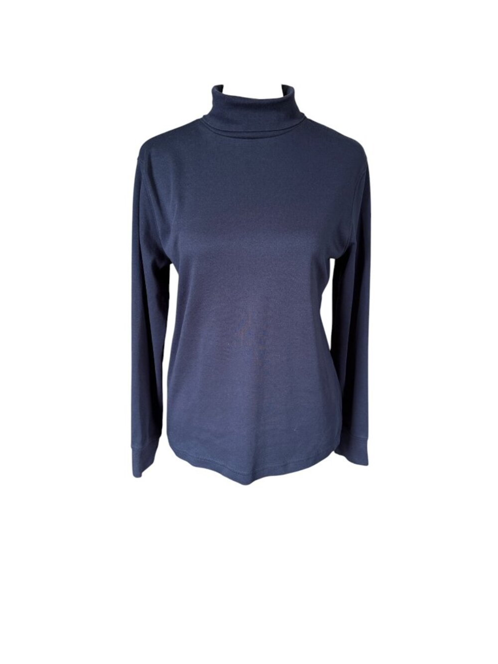 Lands' End women's navy blue long sleeve turtleneck top size small 6-8